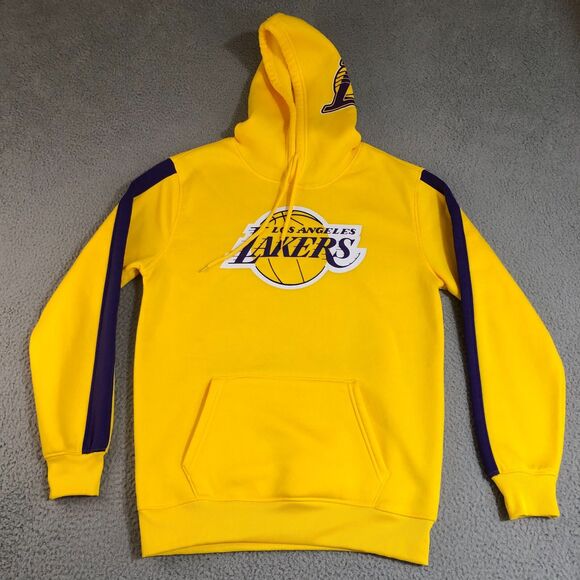 Los Angeles Lakers Hoodie Men Small Yellow Graphic Logo Pullover Basketball NBA‎ - Picture 1 of 8